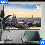 Leuchtbild Koelner Skyline Querformat Produktvorschau mit dem Bild Kölner Skyline im Format Querformat.
