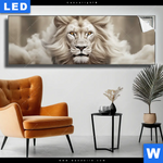 Leuchtbild Koenig Der Tiere Panorama Produktvorschau mit dem Bild König der Tiere im Format Panorama.