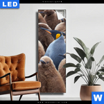 Leuchtbild Koenigspinguine Schmal Produktvorschau mit dem Bild Königspinguine im Format Schmal.