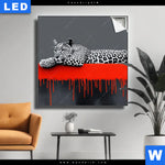 Leuchtbild Leopard Eleganz Trifft Abstraktion Quadrat Produktvorschau mit dem Bild Leopard - Eleganz trifft Abstraktion im Format Quadrat.