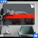 Leuchtbild Leopard Eleganz Trifft Abstraktion Querformat Produktvorschau mit dem Bild Leopard - Eleganz trifft Abstraktion im Format Querformat.