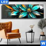 Leuchtbild Leuchtende Fantasieblueten Panorama Produktvorschau mit dem Bild Leuchtende Fantasieblüten im Format Panorama.