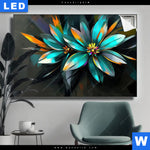 Leuchtbild Leuchtende Fantasieblueten Querformat Produktvorschau mit dem Bild Leuchtende Fantasieblüten im Format Querformat.