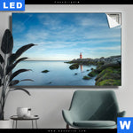 Leuchtbild Leuchtturm An Der Nordsee Querformat Produktvorschau mit dem Bild Leuchtturm an der Nordsee im Format Querformat.