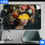 Leuchtbild Like Florales Portraet Querformat Produktvorschau mit dem Bild LIKE - Florales Porträt im Format Querformat.