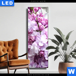Leuchtbild Lila Fliederblueten Schmal Produktvorschau mit dem Bild Lila Fliederblüten im Format Schmal.