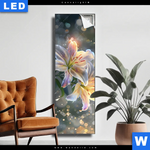 Leuchtbild Lilien Im Morgenlicht Schmal Produktvorschau mit dem Bild Lilien im Morgenlicht im Format Schmal.