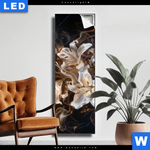 Leuchtbild Lilien In Goldenem Rauch Schmal Produktvorschau mit dem Bild Lilien in goldenem Rauch im Format Schmal.