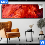 Leuchtbild Liquid Marmor Rot Panorama Produktvorschau mit dem Bild Liquid Marmor rot im Format Panorama.