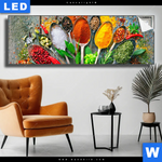 Leuchtbild Loeffel Mit Kraeutern Und Gewuerzen Panorama Produktvorschau mit dem Bild Löffel mit Kräutern und Gewürzen im Format Panorama.