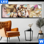 Leuchtbild Loewe Koenig Der Tiere Panorama Produktvorschau mit dem Bild Löwe - König der Tiere im Format Panorama.