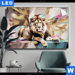 Leuchtbild Loewe Koenig Der Tiere Querformat Produktvorschau mit dem Bild Löwe - König der Tiere im Format Querformat.