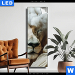 Leuchtbild Loewe Sanft Umhuellt Schmal Produktvorschau mit dem Bild Löwe sanft umhüllt im Format Schmal.