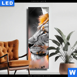 Leuchtbild Loewe Savannenzauber In Afrika Schmal Produktvorschau mit dem Bild Löwe - Savannenzauber in Afrika im Format Schmal.
