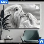 Leuchtbild Loewe Wildnis Liebe Querformat Produktvorschau mit dem Bild Löwe - Wildnis Liebe im Format Querformat.