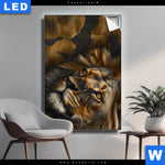 Leuchtbild Loewenportrait Kraft Und Eleganz Hochformat Produktvorschau mit dem Bild Löwenportrait: Kraft und Eleganz im Format Hochformat.