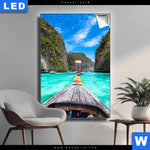 Leuchtbild Longtail Boot Hochformat Produktvorschau mit dem Bild Longtail-Boot im Format Hochformat.