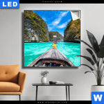 Leuchtbild Longtail Boot Quadrat Produktvorschau mit dem Bild Longtail-Boot im Format Quadrat.