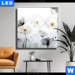 Leuchtbild Luftige Bluetenstille Quadrat Produktvorschau mit dem Bild Luftige Blütenstille im Format Quadrat.