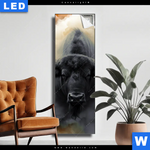 Leuchtbild Maechtiger Bueffel Schmal Produktvorschau mit dem Bild Mächtiger Büffel im Format Schmal.