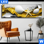 Leuchtbild Maritime Muschel Kunst Panorama Produktvorschau mit dem Bild Maritime Muschel-Kunst im Format Panorama.