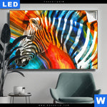 Leuchtbild Modernes Buntes Zebra Querformat Produktvorschau mit dem Bild Modernes Buntes Zebra im Format Querformat.