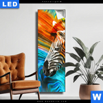 Leuchtbild Modernes Buntes Zebra Schmal Produktvorschau mit dem Bild Modernes Buntes Zebra im Format Schmal.