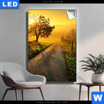 Leuchtbild Morgenspaziergang Hochformat Produktvorschau mit dem Bild Morgenspaziergang im Format Hochformat.