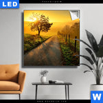 Leuchtbild Morgenspaziergang Quadrat Produktvorschau mit dem Bild Morgenspaziergang im Format Quadrat.