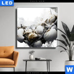 Leuchtbild Muscheln Und Seesterne Quadrat Produktvorschau mit dem Bild Muscheln und Seesterne im Format Quadrat.