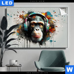 Leuchtbild Musikalischer Affe Querformat Produktvorschau mit dem Bild Musikalischer Affe im Format Querformat.