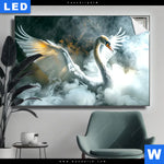 Leuchtbild Mystischer Schwan Im Nebel Querformat Produktvorschau mit dem Bild Mystischer Schwan im Nebel im Format Querformat.