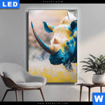 Leuchtbild Nashorn Farben Der Wildness Hochformat Produktvorschau mit dem Bild Nashorn - Farben der Wildness im Format Hochformat.