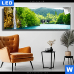 Leuchtbild Natur Pur Am See Panorama Produktvorschau mit dem Bild Natur pur am See im Format Panorama.