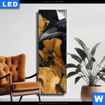 Leuchtbild Naturbild Rabe Blueten Schmal Produktvorschau mit dem Bild Naturbild - Rabe & Blüten im Format Schmal.