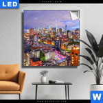 Leuchtbild New York Skyline Quadrat Produktvorschau mit dem Bild New York Skyline im Format Quadrat.