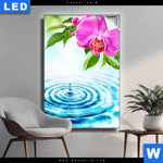 Leuchtbild Orchidee Wassertropfen Hochformat Produktvorschau mit dem Bild Orchidee & Wassertropfen im Format Hochformat.