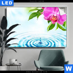 Leuchtbild Orchidee Wassertropfen Querformat Produktvorschau mit dem Bild Orchidee & Wassertropfen im Format Querformat.