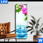 Leuchtbild Orchidee Wassertropfen Schmal Produktvorschau mit dem Bild Orchidee & Wassertropfen im Format Schmal.