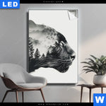 Leuchtbild Panther Natur Im Schatten Hochformat Produktvorschau mit dem Bild Panther - Natur im Schatten im Format Hochformat.