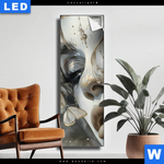 Leuchtbild Paola Portraet Mit Schmetterlingen Schmal Produktvorschau mit dem Bild Paola - Porträt mit Schmetterlingen im Format Schmal.