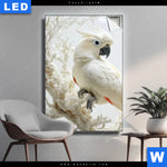 Leuchtbild Papagei Zarte Gefangenschaft Hochformat Produktvorschau mit dem Bild Papagei - Zarte Gefangenschaft im Format Hochformat.