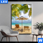 Leuchtbild Paradies Unter Palmen Hochformat Produktvorschau mit dem Bild Paradies unter Palmen im Format Hochformat.