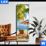 Leuchtbild Paradies Unter Palmen Schmal Produktvorschau mit dem Bild Paradies unter Palmen im Format Schmal.