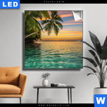 Leuchtbild Paradiesische Insel Quadrat Produktvorschau mit dem Bild Paradiesische Insel im Format Quadrat.