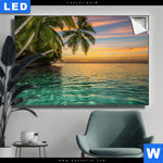 Leuchtbild Paradiesische Insel Querformat Produktvorschau mit dem Bild Paradiesische Insel im Format Querformat.