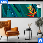 Leuchtbild Paradiesvogelblume Panorama Produktvorschau mit dem Bild Paradiesvogelblume im Format Panorama.