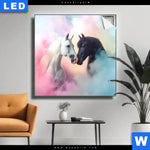 Leuchtbild Pferdeliebe In Pastellfarben Quadrat Produktvorschau mit dem Bild Pferdeliebe in Pastellfarben im Format Quadrat.