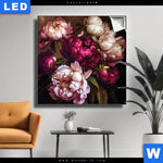 Leuchtbild Pfingstrosen Im Barockstil Quadrat Produktvorschau mit dem Bild Pfingstrosen im Barockstil im Format Quadrat.