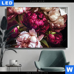 Leuchtbild Pfingstrosen Im Barockstil Querformat Produktvorschau mit dem Bild Pfingstrosen im Barockstil im Format Querformat.